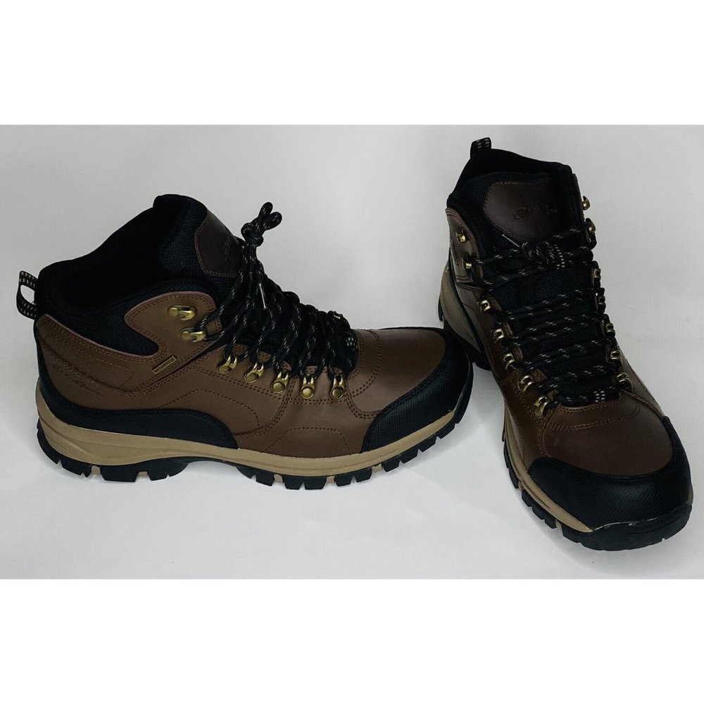 EDDIE BAUER Waterproof Hiking Boots Size 12 "Brad" Brown Leather Upper Lace Shoe